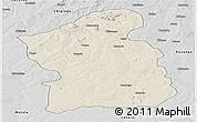 Shaded Relief Panoramic Map of Jamba, desaturated