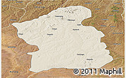 Shaded Relief Panoramic Map of Jamba, satellite outside
