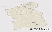Shaded Relief Panoramic Map of Jamba, single color outside