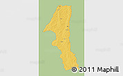 Savanna Style 3D Map of Kuvango, single color outside