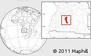 Blank Location Map of Kuvango