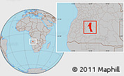 Gray Location Map of Kuvango