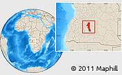 Shaded Relief Location Map of Kuvango