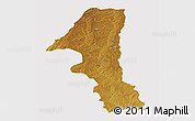Physical Panoramic Map of Kuvango, cropped outside