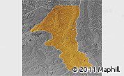 Physical Panoramic Map of Kuvango, desaturated