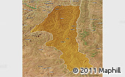 Physical Panoramic Map of Kuvango, satellite outside