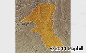 Physical Panoramic Map of Kuvango, semi-desaturated