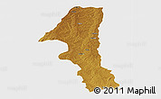Physical Panoramic Map of Kuvango, single color outside