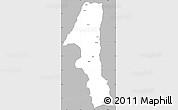 Gray Simple Map of Kuvango, single color outside