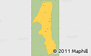 Savanna Style Simple Map of Kuvango, single color outside