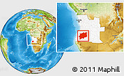 Physical Location Map of Huila, highlighted country, within the entire country