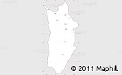 Silver Style Simple Map of Matala, cropped outside
