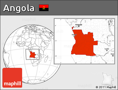 Blank Location Map of Angola