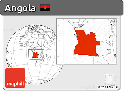 Blank Location Map of Angola