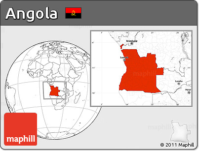 Blank Location Map of Angola