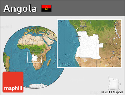 Blank Location Map of Angola, satellite outside