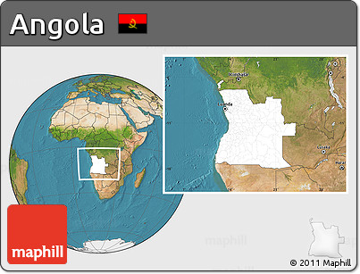 Blank Location Map of Angola, satellite outside