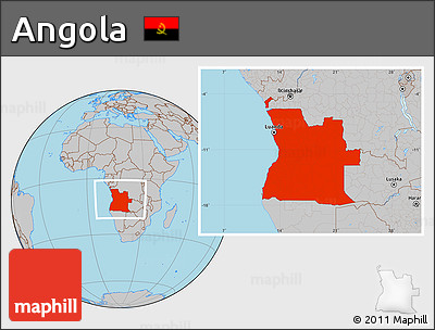 Gray Location Map of Angola