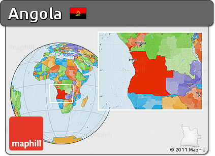 Political Location Map of Angola