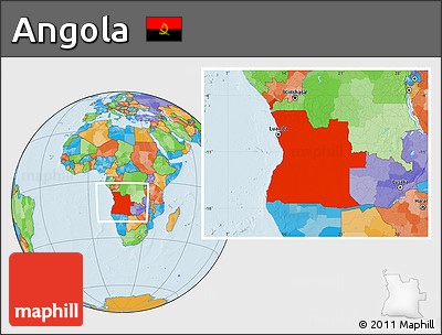 Political Location Map of Angola