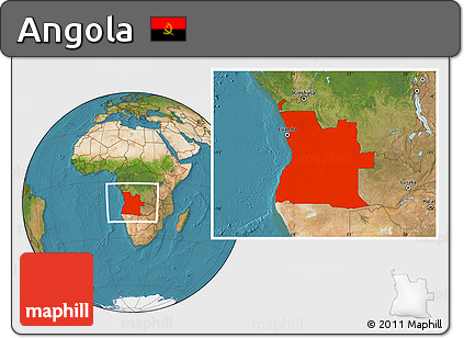 Satellite Location Map of Angola