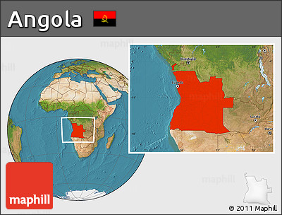 Satellite Location Map of Angola