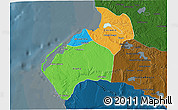 Political 3D Map of Luanda, darken