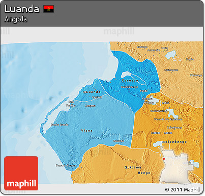 Political Shades 3D Map of Luanda
