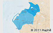Political Shades 3D Map of Luanda, lighten