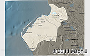Shaded Relief 3D Map of Luanda, darken