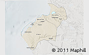 Shaded Relief 3D Map of Luanda, lighten, semi-desaturated
