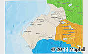 Shaded Relief 3D Map of Luanda, political outside