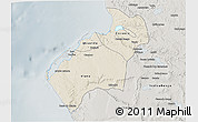 Shaded Relief 3D Map of Luanda, semi-desaturated