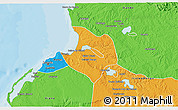 Political 3D Map of Cacuaco