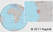 Gray Location Map of Cacuaco