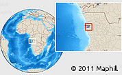 Shaded Relief Location Map of Cacuaco