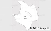 Silver Style Simple Map of Cacuaco, cropped outside