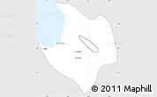 Silver Style Simple Map of Cacuaco, single color outside