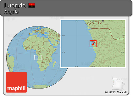 Savanna Style Location Map of Luanda