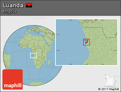 Savanna Style Location Map of Luanda