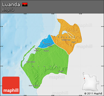Political Map of Luanda, single color outside