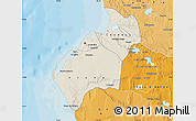 Shaded Relief Map of Luanda, political shades outside