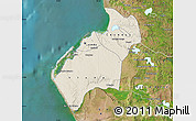 Shaded Relief Map of Luanda, satellite outside