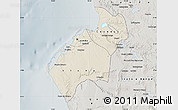 Shaded Relief Map of Luanda, semi-desaturated