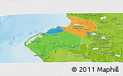 Political Panoramic Map of Luanda, physical outside