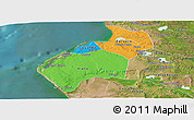 Political Panoramic Map of Luanda, satellite outside