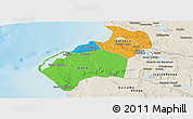 Political Panoramic Map of Luanda, shaded relief outside