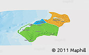 Political Panoramic Map of Luanda, single color outside