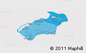 Political Shades Panoramic Map of Luanda, cropped outside