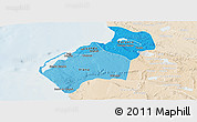Political Shades Panoramic Map of Luanda, lighten